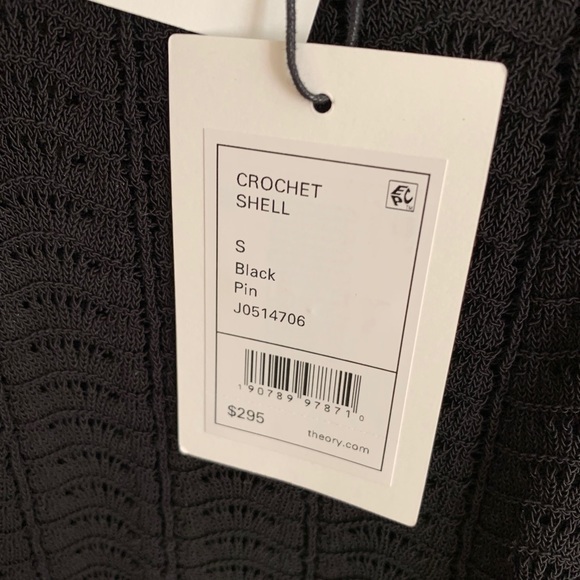NWT Theory Crochet Shell Black Tank Small - Picture 8 of 9